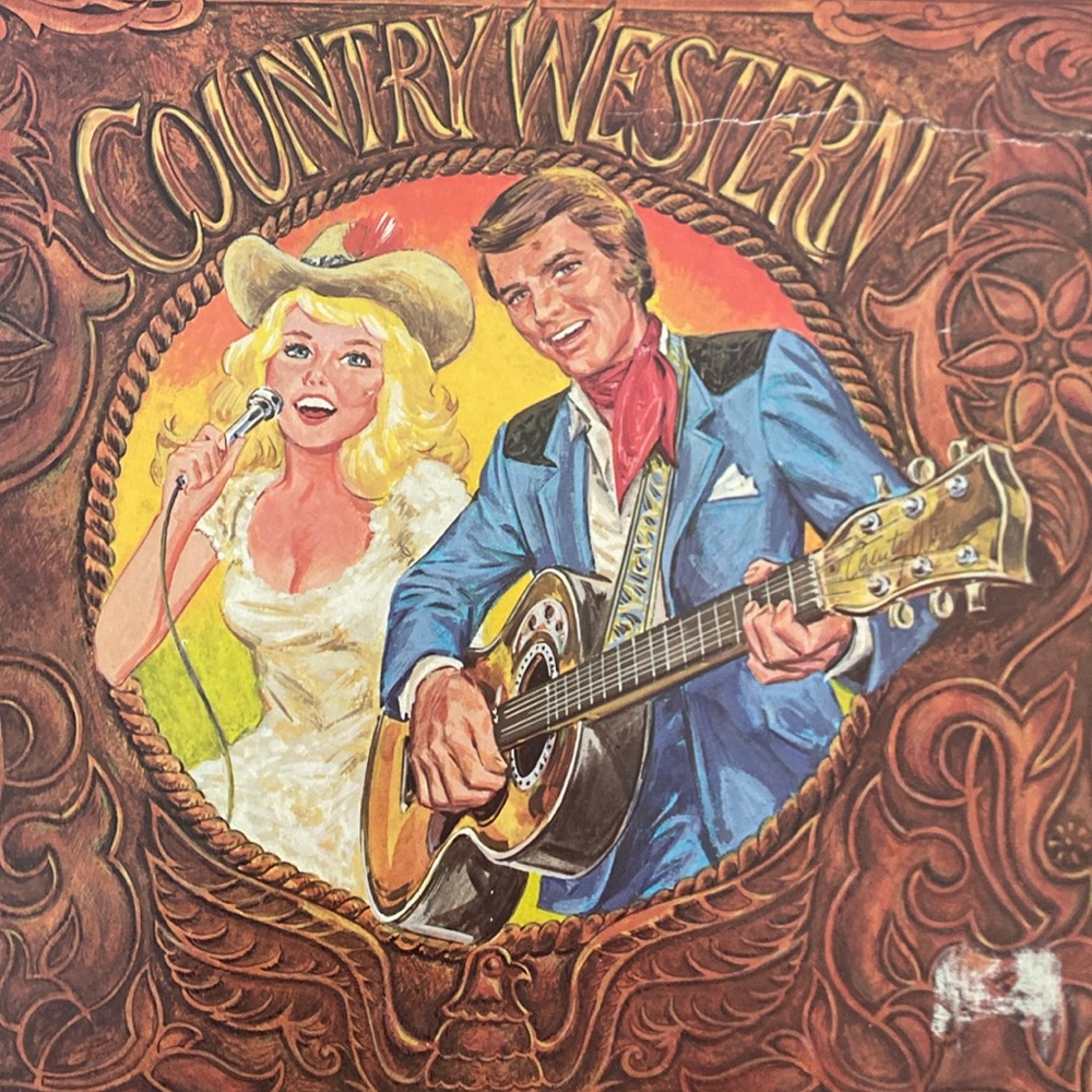 Vintage Country Western Phonograph Case Cover - Dolly Parton - Glen Campbell